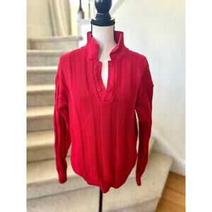 Vintage Penns Landing Chunky Red Knit Fisherman Sweater